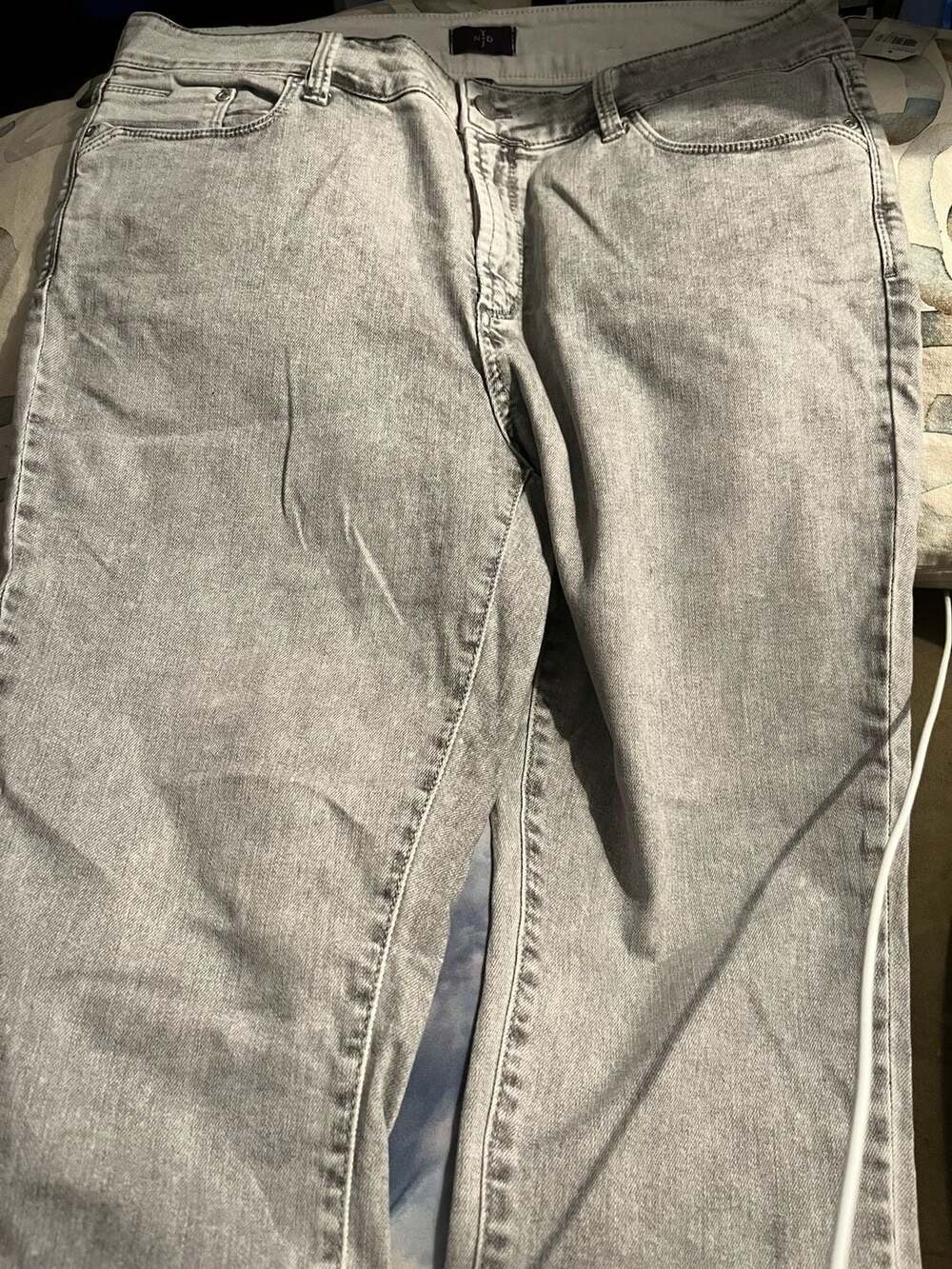 NYDJ Ankle Jeans Size 14 Alloy Gray Denim Original Slimming Fit